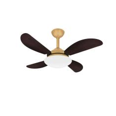 Ventilador Teto Dourado Turbo Fly 4 Pás Marrom Ventax 110V