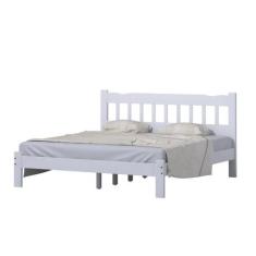 Cama King Size Madeira Reforçada Perola Cor Branco - Nemargi