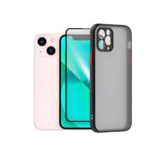 Capa Fosca transparente compatível com iPhone 13 + Película - LXL