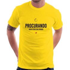 Camiseta Procurando quem pediu sua opinião - Foca na Moda, Amarelo, P