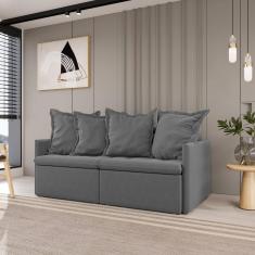 Sofá Retrátil e Reclinável 3 Lugares 200cm Dália Cabecasa Madeiramadeira Cinza
