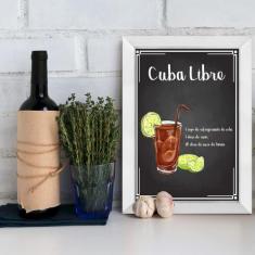 Quadro Decorativo Bebida Cuba Libre 22x32 Moldura Branca - Quartinhos