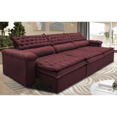 Sofá Retrátil e Reclinável 3,52m Molas Ensacadas Cama inBox Botonê. Espuma Viscoelástico