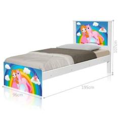 Cama Juvenil Barcelona Princesa E Unicórnio Com Colchão