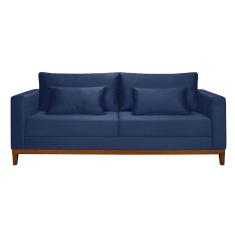 Sofá 3 Lugares Bahamas Suede Azul 230 cm