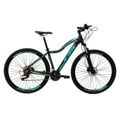 Bicicleta Feminina Aro 29 Ksw Mwza 27v Freio Hidráulico K7 Garfo com Trava - Preto/Azul