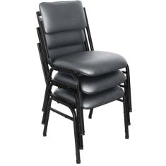 Kit com 3 Cadeiras para Auditórios Linha Hotel Smart Cinza