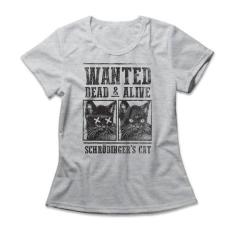 Camiseta Feminina Schrödinger's Cat - Studio Geek, G, Mescla cinza