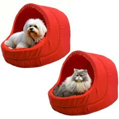 Kit 2x Camas Pet Iglu Raça Grande para Cachorro e Gato com Almofada