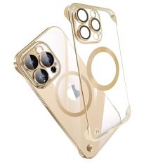 zjmriod Capa minimalista de silicone compatível com iPhone 15 Pro Max com amortecedor de lente de câmera, design sem moldura, capa ultrafina e à prova de choque, capa de proteção contra impactos