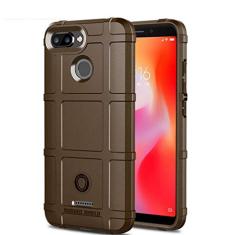 Capa para Xiaomi Redmi 6, proteção robusta, material TPU de fibra de carbono, suave antiderrapante, macia, anti-impressão digital, capa totalmente protetora para Xiaomi Redmi 6