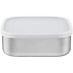 Pote Tramontina Freezinox em Aço Inox Quadrado com Tampa Plástica 16 c