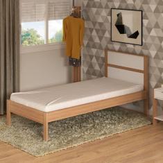 Cama de Solteiro Tecno Mobili Amêndoa/Branco