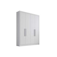 Guarda Roupa Casal 4 Portas E 3 Gavetas Moderni Branco - Novo Horizonte