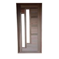 Porta Pivotante Com Visor Duplo Eucalipto 2,13X0,97