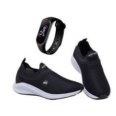 Tênis Masculino e Feminino Esportivo Leve Calce Fácil + Relógio Digital-Unissex