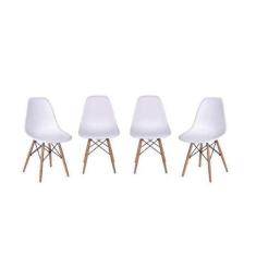 Kit 4 Cadeiras Eames Dkr Base Madeira - OR Design