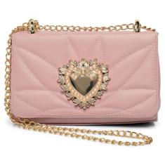 Bolsa Feminina Bolsinha Mini Bag Coração Tiracolo Alça De Ombro - J.RE