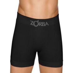 Cueca Boxer Zorba 0781 Seamless Algodão T. P/GG, M, 15, Preto