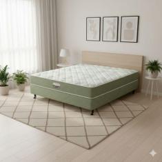 Cama Box Casal Castor Sleep Max D33 138x188x52 + Box Castor, Verde, Ca