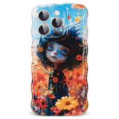 TOKVANZ Capa projetada para iPhone 11 Pro Max de 6,5 polegadas, estampa de flores com pintura a óleo retrô, linda ondulada, ondulada, capa protetora de TPU macio à prova de choque para meninas e