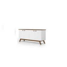 Buffet Atlanta Branco Com Madeira – Tebarrot Móveis