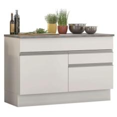 Kit com 2 Balcões de Cozinha 3 Gavetas 4 Portas (sem Tampo e Pia) Agata Madesa