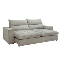 Sofá Retrátil E Reclinável Martinho Boucle Gelo 2,30m