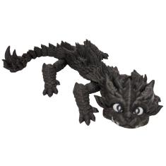 Boneco Dragão De Fogo Articulado 24 Cm Impressão 3d Grafite Metálico