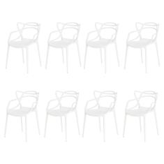 Kit 8 Cadeiras Allegra Branca Sala Cozinha Jantar
