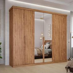 Guarda-Roupa Casal 267cm 6 Portas com Espelho 100% MDF Linhares Espres