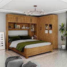 Guarda Roupa Casal Modulado Hércules 8 Portas 4 Gavetas MDP Cinamomo Carioca Móveis