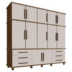 Guarda Roupa Casal Londres MDP Malbec Off White Luapa Móveis