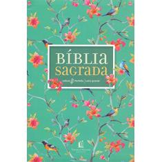 Bíblia NVI, Couro Soft, Flores, Letra Grande, Leitura Perfeita