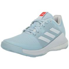 adidas Tênis feminino Crazyflight Indoor Court, Azul gelo/branco/vermelho brilhante, 44