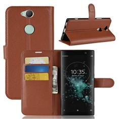 Capa para Sony XA2 Plus, carteira flip de couro PU premium com compartimento para cartão, suporte e fecho magnético [capa interior à prova de choque de TPU] Compatível com Sony XA2 Plus