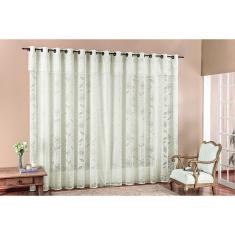 Cortina Luna em Renda para Varão Simples 2m Palha