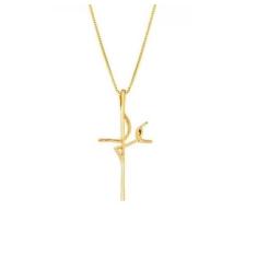 Corrente Colar Com Pingente Fé Banhado Ouro - Semi Joias - Jhulias Joi