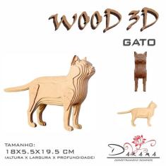 Quebra Cabeças 3D Gato Decoração Ornamento Enfeite - Indústria Fenix