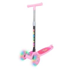 Patinete Infantil 3 Rodas Dobrável Com Luzes LED Altura Regulável Criança Menino Menina