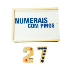 Brinquedos Educativos Numerais com Pinos 54 Peças