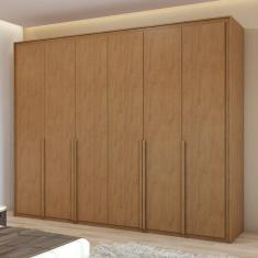 Guarda-roupa 6 Portas 6 Gavetas 100% Mdf Imperatore Amêndoa Clean