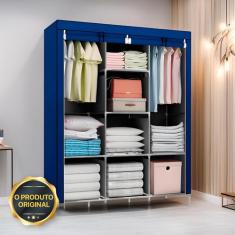 Guarda Roupa Dobrável Organizador De Roupa Azul 88130b - DecoTeam