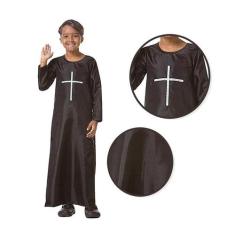 Fantasia Padre Festa Junina Infantil Batina Preta - Fantasias Carol FS