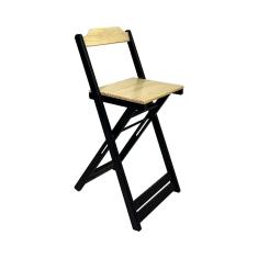 Banqueta Bistro Soberana em Madeira Padrão - Natural/preto