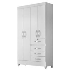 Guarda Roupa Sobral Branco/ Rosa/ Lilás/ Azul Flex 4 Portas 4 Gavetas 