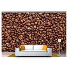 Papel De Parede Café Grãos Torrados Textura 3D Al216