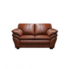 Sofá De Couro Gana 2 Lugares Conhaque Com Brilho - Mempra Design