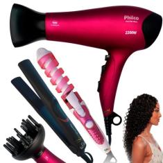 Secador De Cabelos Profissional 2200w E Modelador E Chapinha Gama - Ph