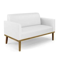 Sofá Namoradeira Base de Madeira Fixa Castanho Marisa material sintéti